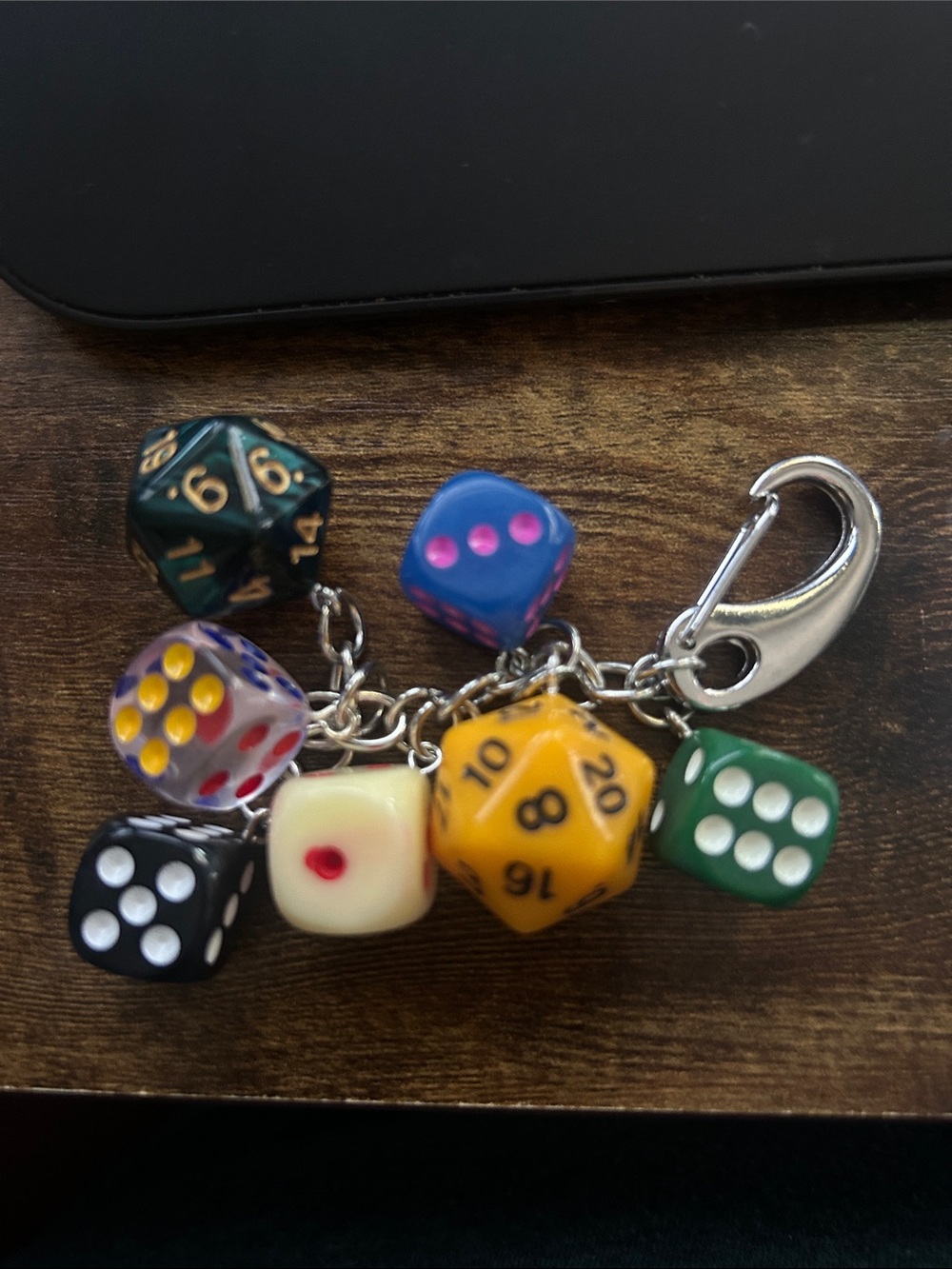 Multi-Color Dice Charm Keychain
